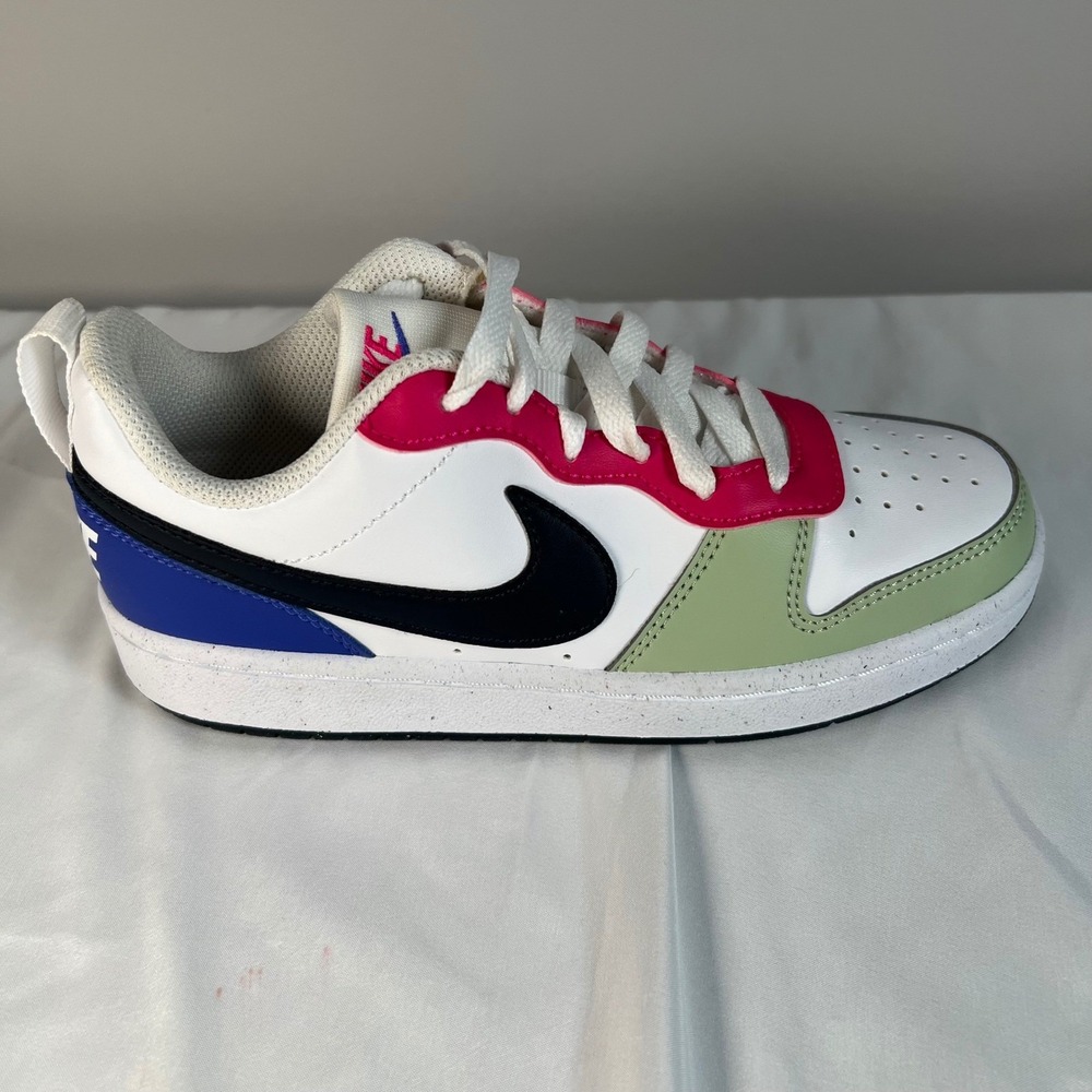 Nike Y3.5 Court Borough Low Recraft GS Honeydew Pink Ultramarine NWOB White Blue - Picture 9 of 10